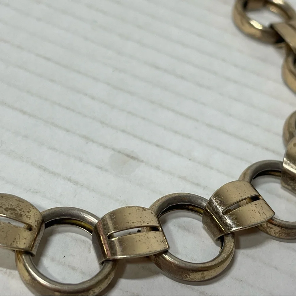 Vintage Sterling Silver 925 Art Deco NAPIER Signed Necklace Link Choker - Picture 4 of 9